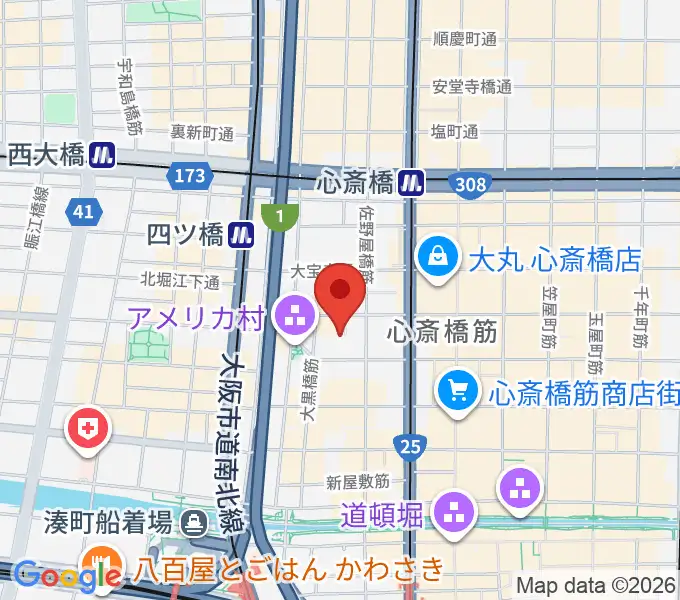 心斎橋BIGCATの地図