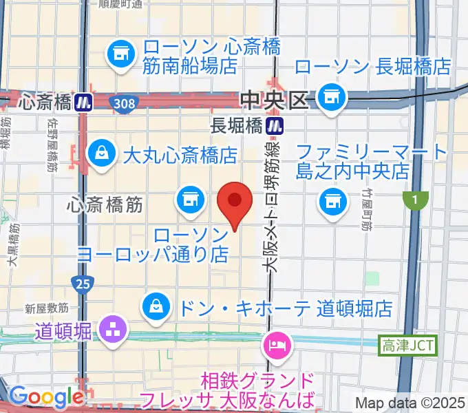 心斎橋ジャニスの地図