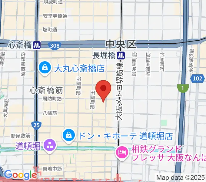 心斎橋ジャニスの地図