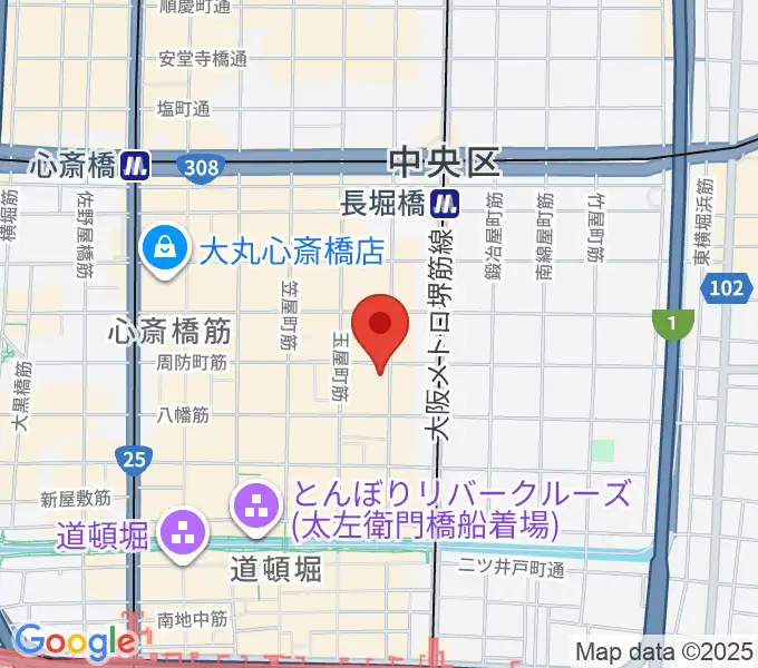 心斎橋ジャニスの地図