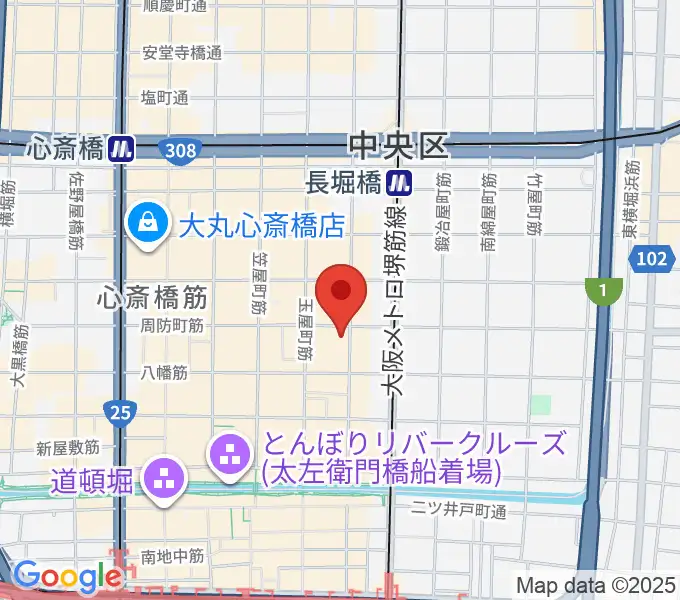 心斎橋ジャニスの地図
