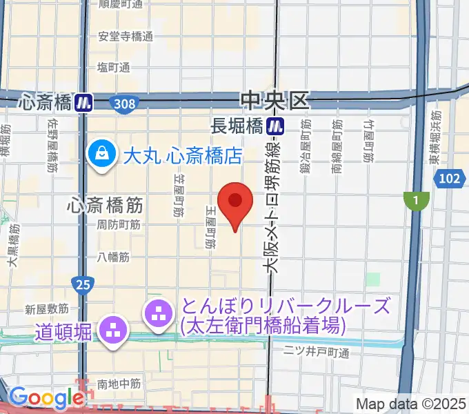 心斎橋ジャニスの地図