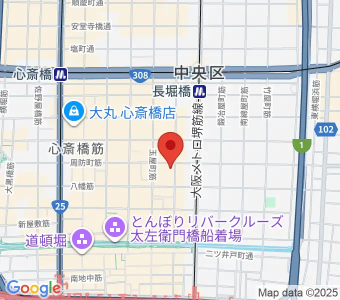 心斎橋ジャニスの地図