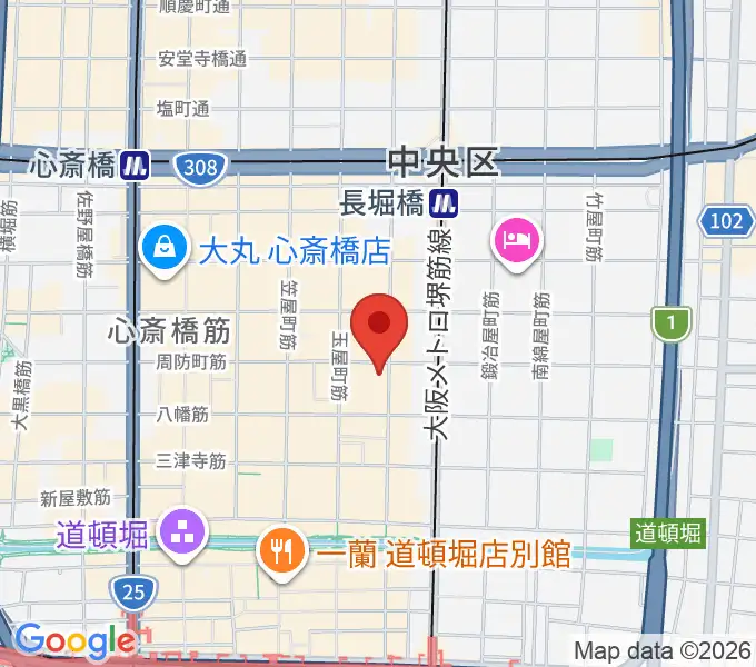 心斎橋ジャニスの地図