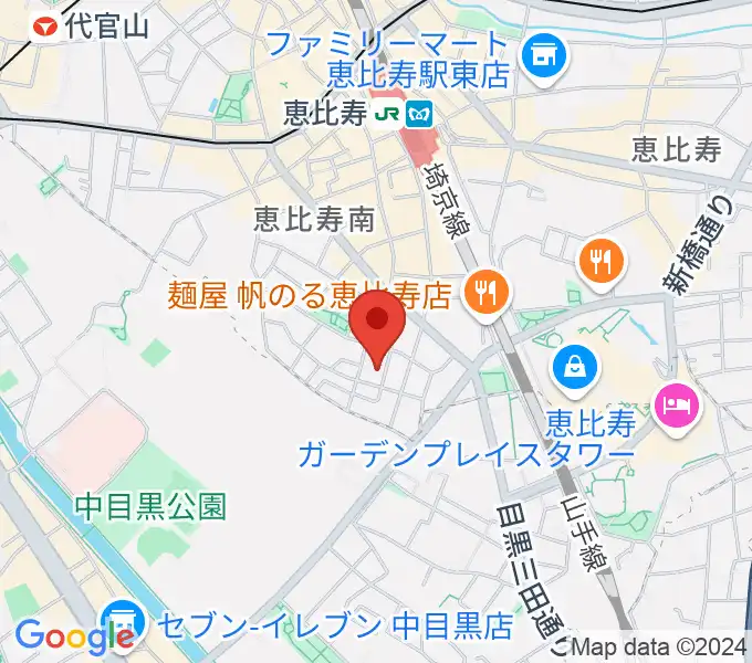 恵比寿ヒルサイドスタジオの地図