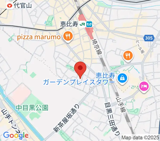 恵比寿ヒルサイドスタジオの地図