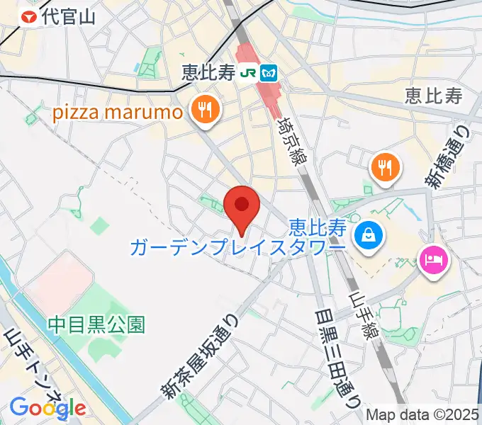 恵比寿ヒルサイドスタジオの地図
