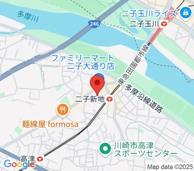 Iorana Music 二子新地の地図