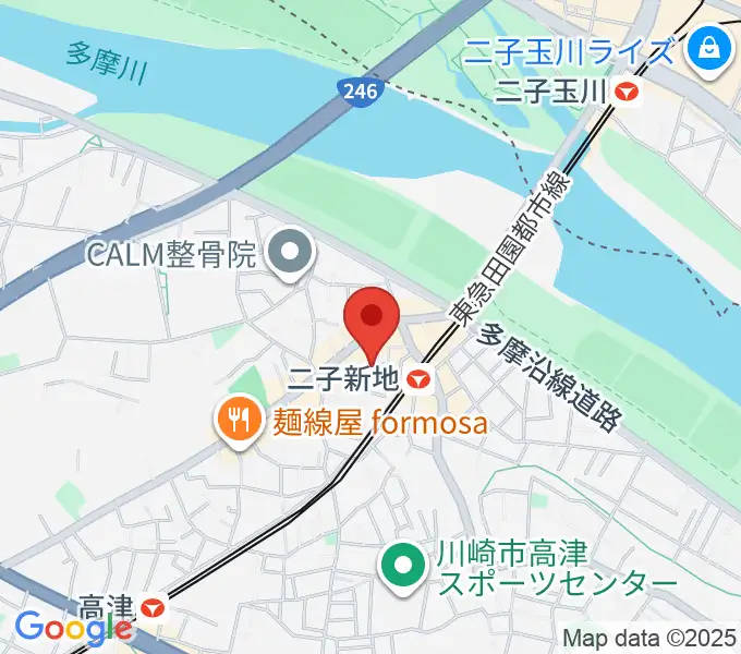 Iorana Music 二子新地の地図