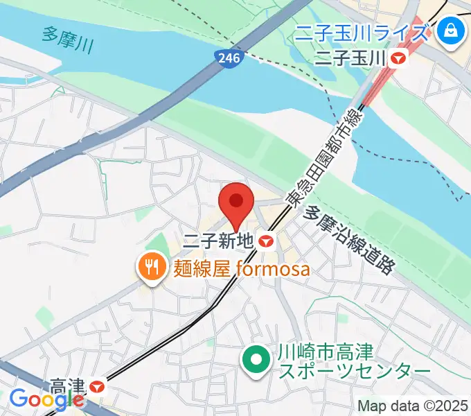 Iorana Music 二子新地の地図