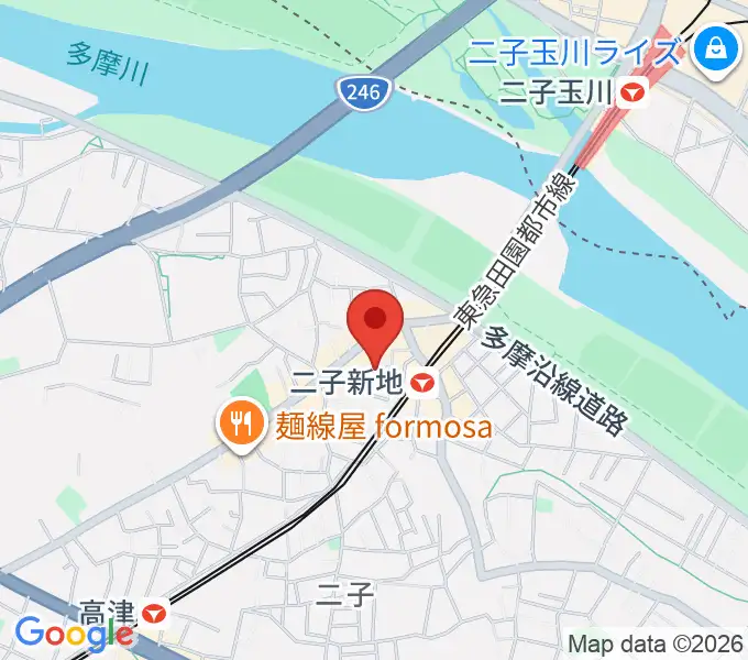 Iorana Music 二子新地の地図