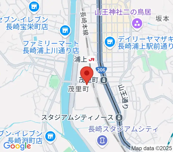 ベネックス長崎ブリックホールの地図