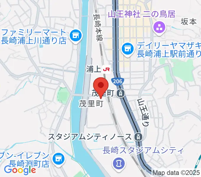 ベネックス長崎ブリックホールの地図