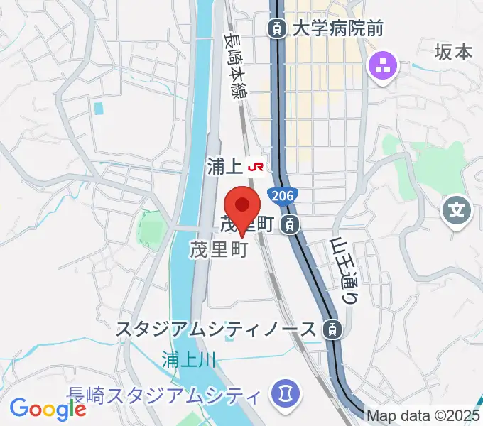 ベネックス長崎ブリックホールの地図
