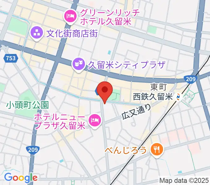 久留米ガイルズの地図