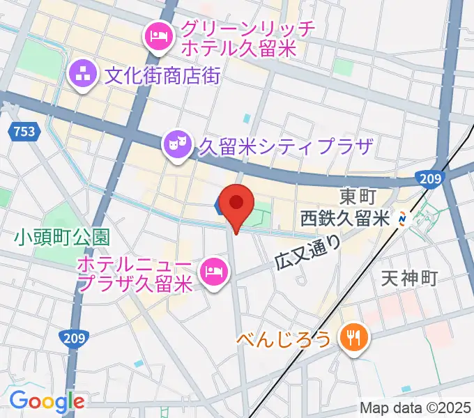 久留米ガイルズの地図