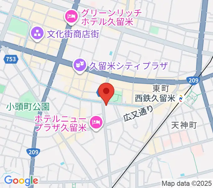 久留米ガイルズの地図