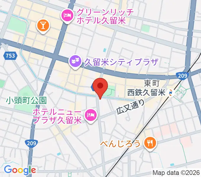 久留米ガイルズの地図