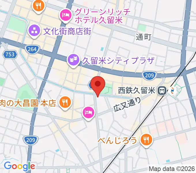 久留米ガイルズの地図