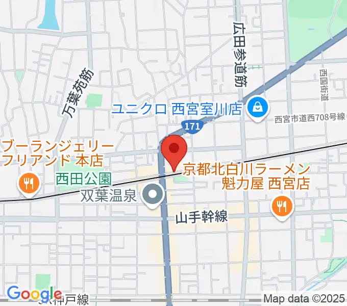 音楽スタジオ モンジャクシンの地図