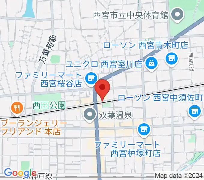 西宮モンジャクシンの地図