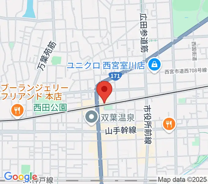 西宮モンジャクシンの地図