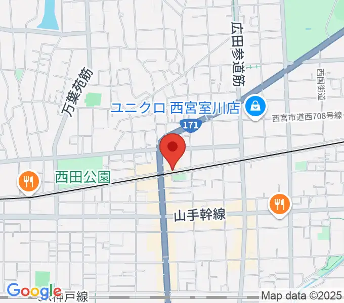 西宮モンジャクシンの地図