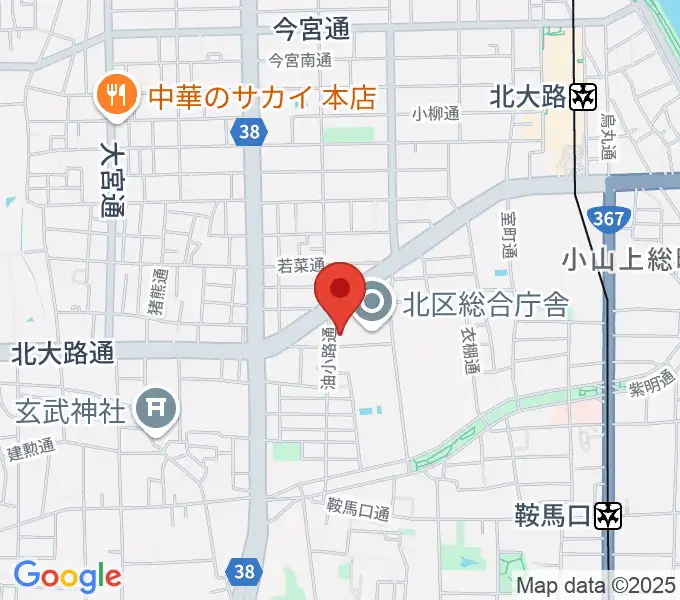 京都市北青少年活動センターの地図