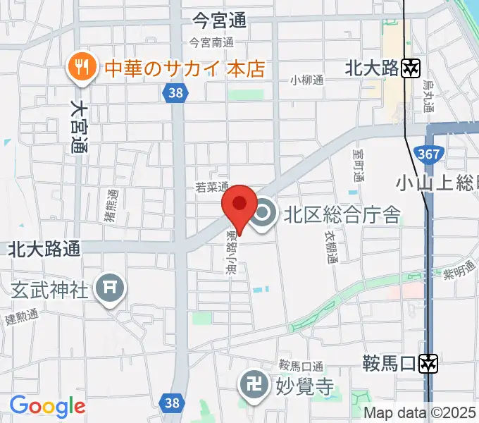 京都市北青少年活動センターの地図