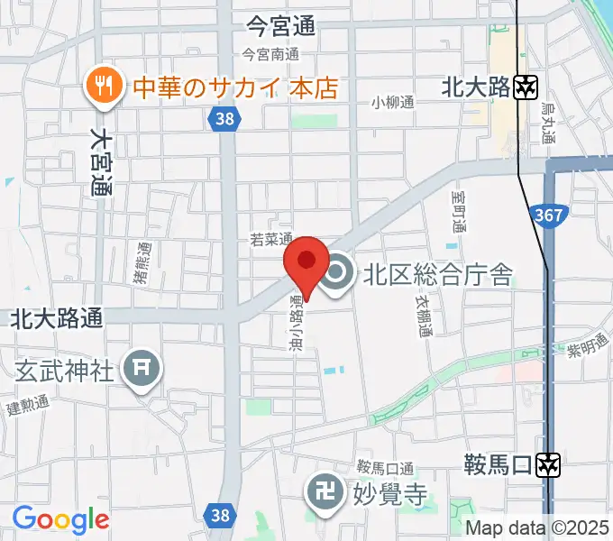 京都市北青少年活動センターの地図