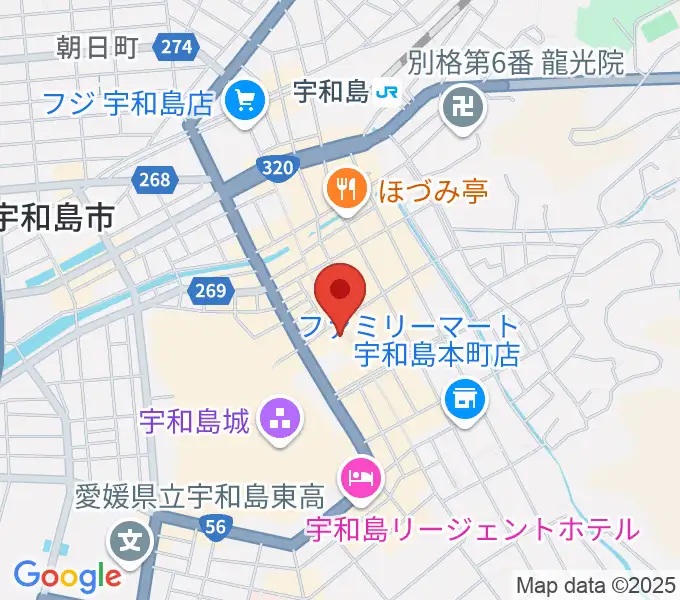 いわね楽器店の地図