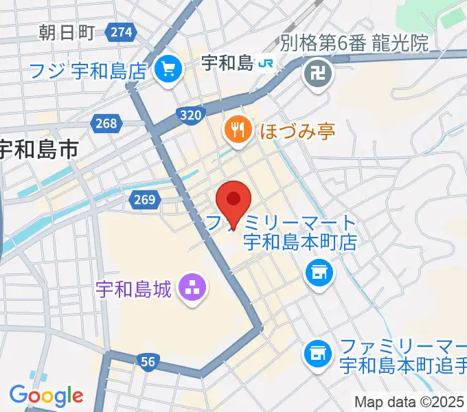 いわね楽器店の地図