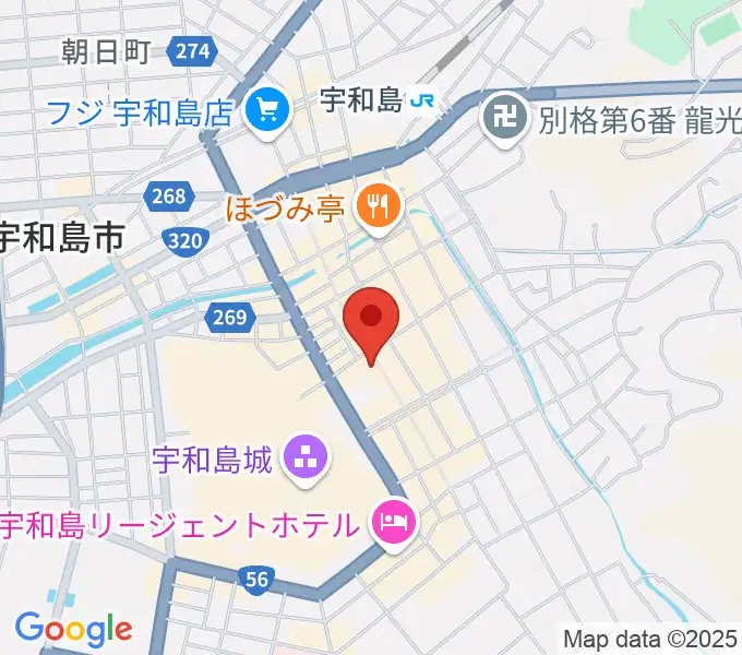 いわね楽器店の地図