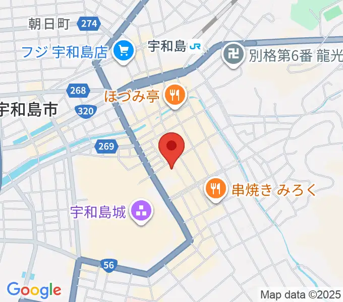 いわね楽器店の地図