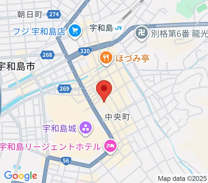 いわね楽器店の地図
