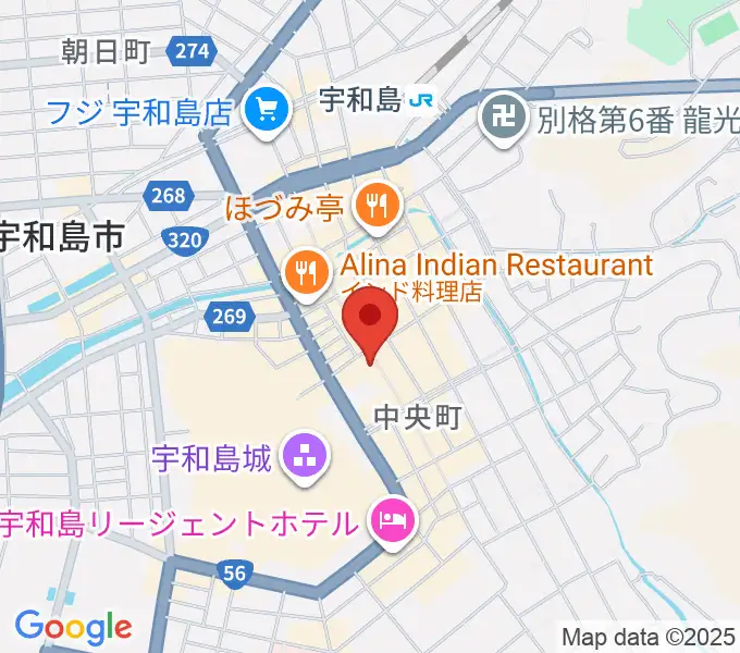 いわね楽器店の地図