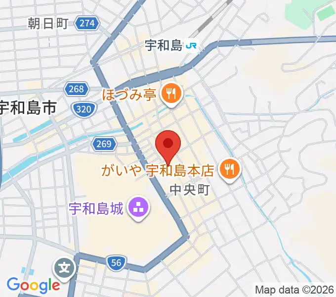 いわね楽器店の地図