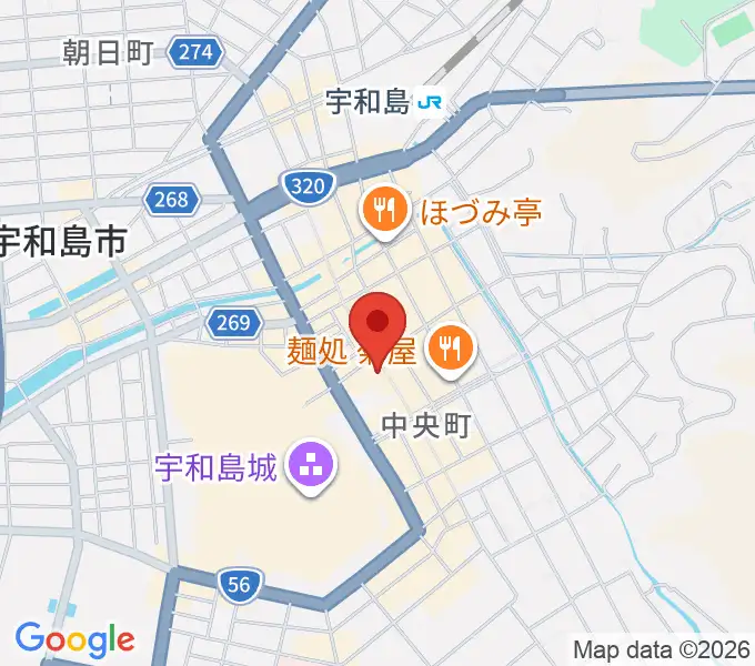 いわね楽器店の地図