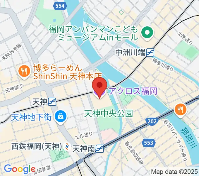 アクロス福岡の地図