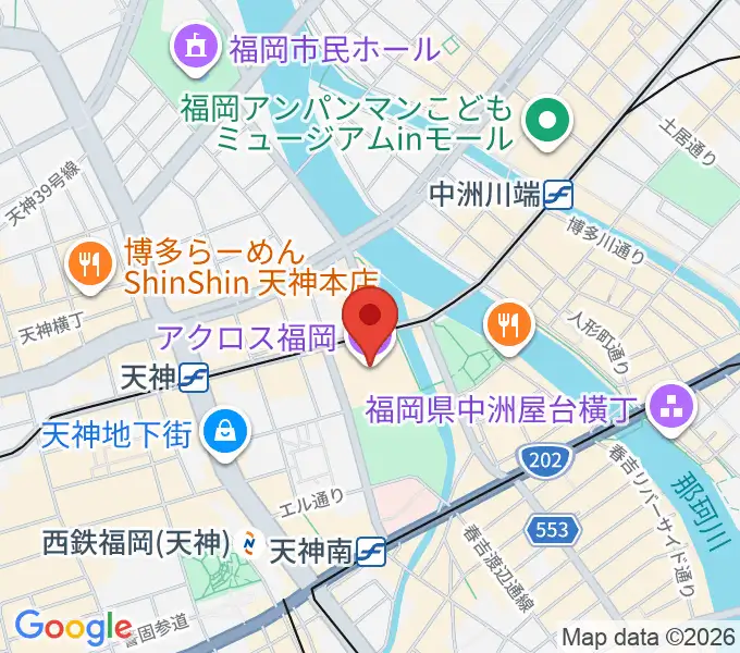 アクロス福岡の地図