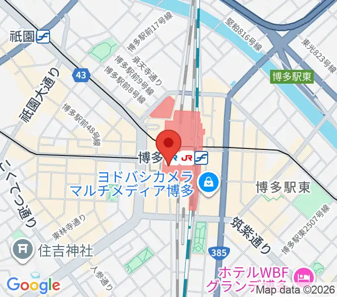 JR九州ホールの地図