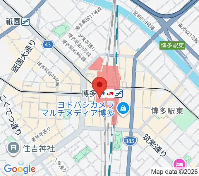 JR九州ホールの地図