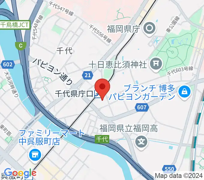 ガスホールの地図