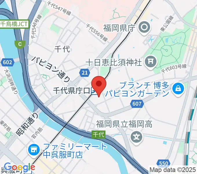 ガスホールの地図