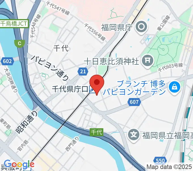 ガスホールの地図