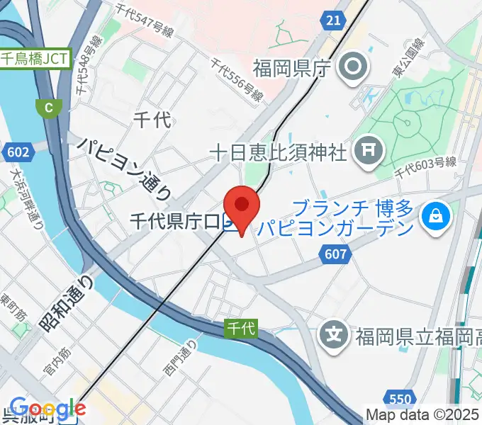 ガスホールの地図