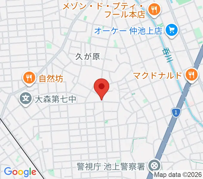 窪田ヴァイオリン教室の地図