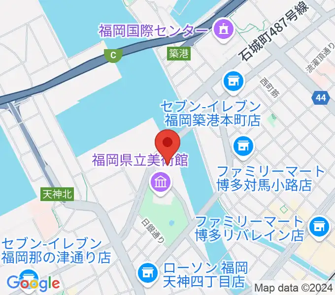 福岡市民会館の地図