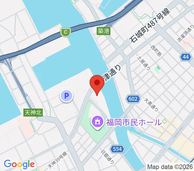福岡市民会館の地図