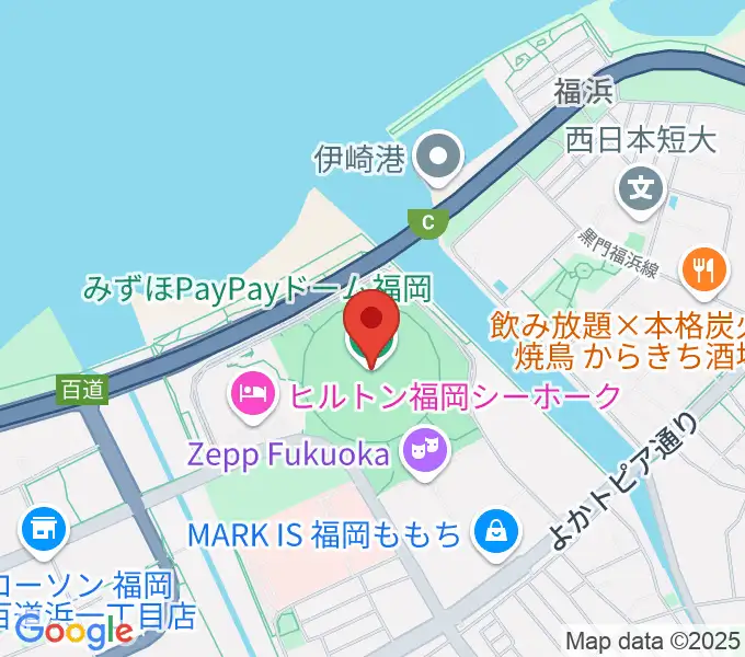 みずほPayPayドーム福岡の地図